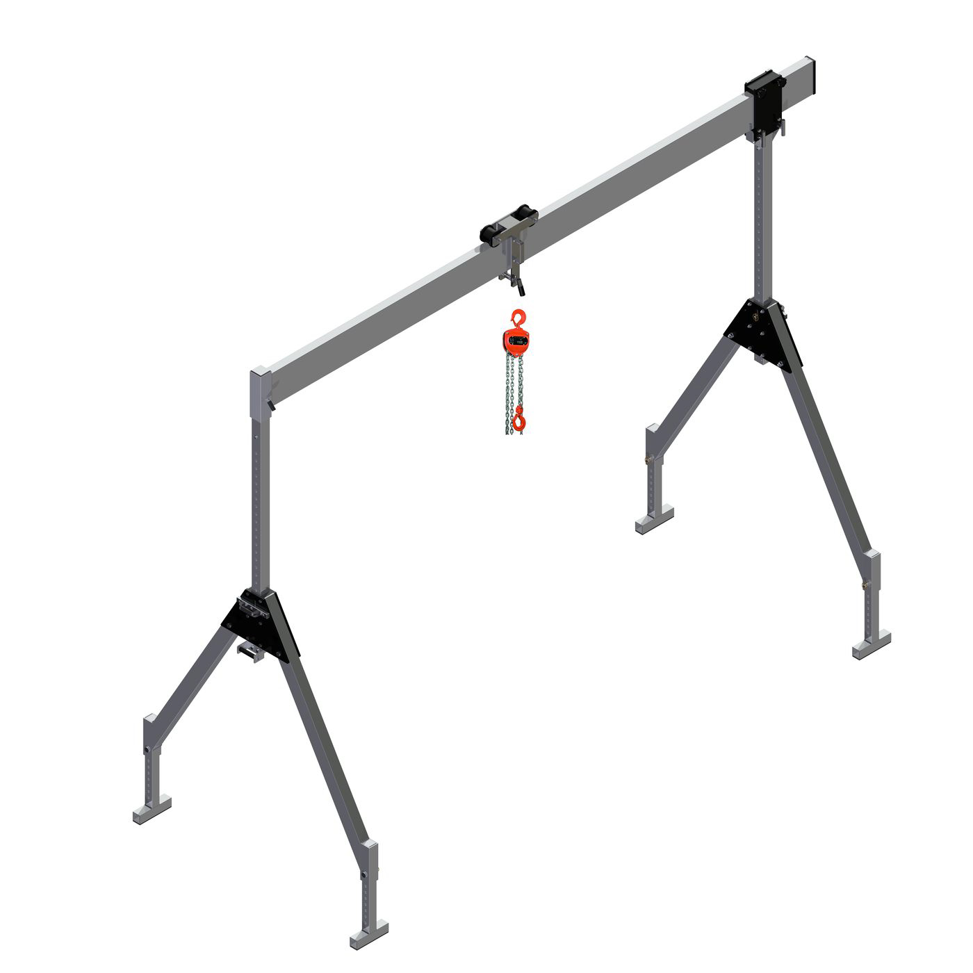 Portalkran aus Aluminium Typ WPA-S, mit Handkettenzug, stationär/klappbar WEWIRAdirekt portalkran-aus-aluminium-typ-wpa-s-mit-handkettenzug-stationaer-klappbar -bild1