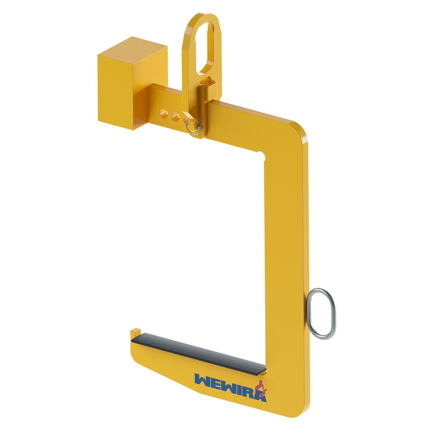 C-Haken mit Kontergewicht, Aufhängeglied mit Verstellbereich, mit Zinken-Schutzauflage WEWIRAdirekt c-haken-mit-kontergewicht-aufhaengeglied-mit-verstellbereich-mit-zinken-schutzauflage -wewira